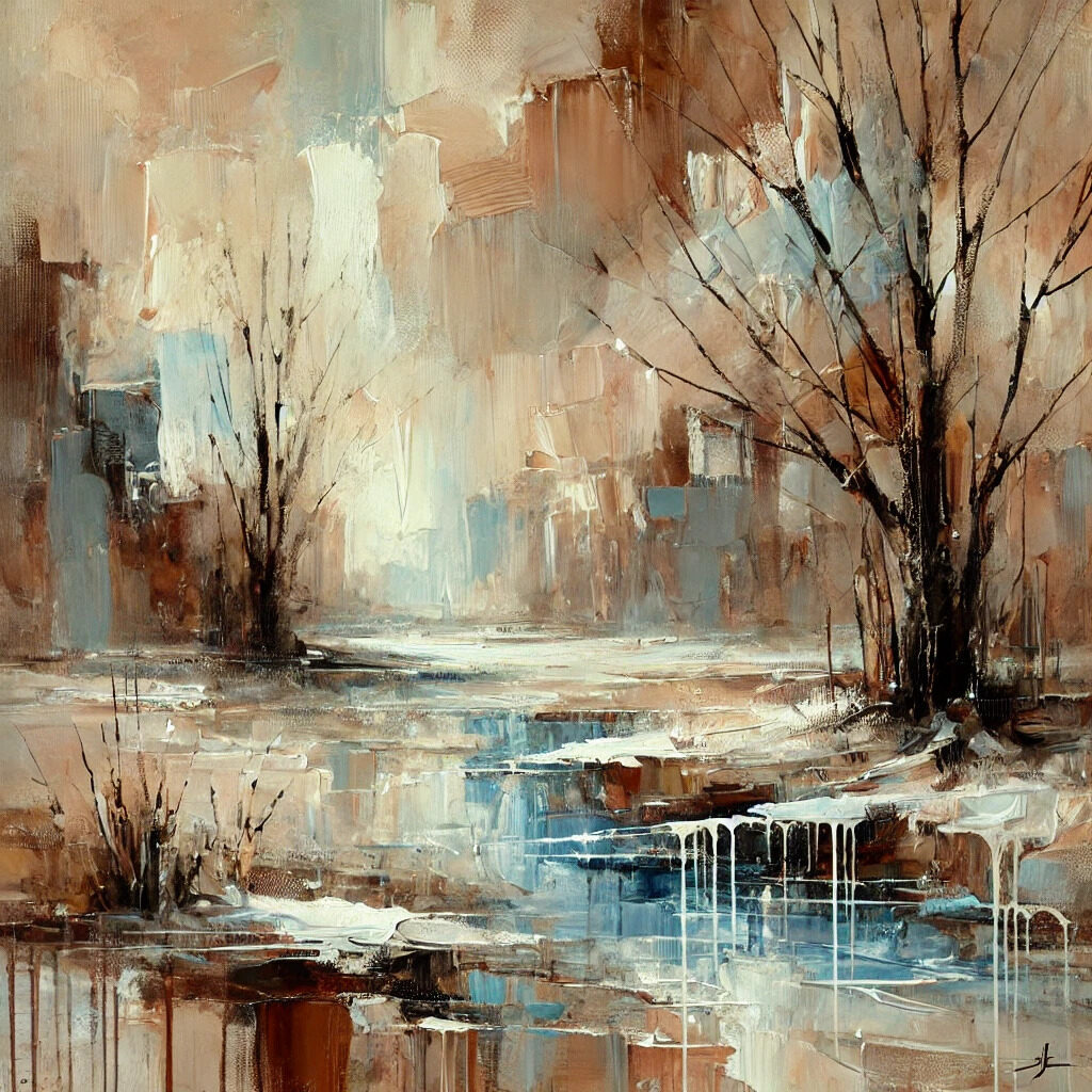 XX Century-Style Befalling Winter Painting - AI/ChatGPT